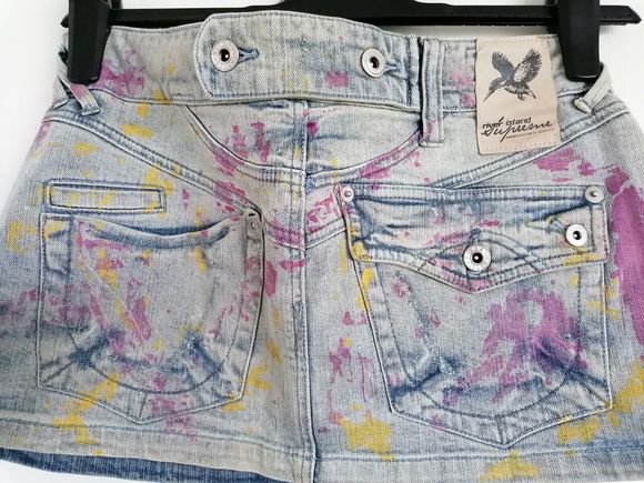 River Island Supreme Womens Denim Skirt Size 10 10.5 Inch L Sits At Hips - Picture 5 of 8